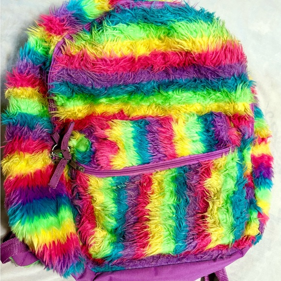 Colorful Furry Kids Backpack - Picture 2 of 10